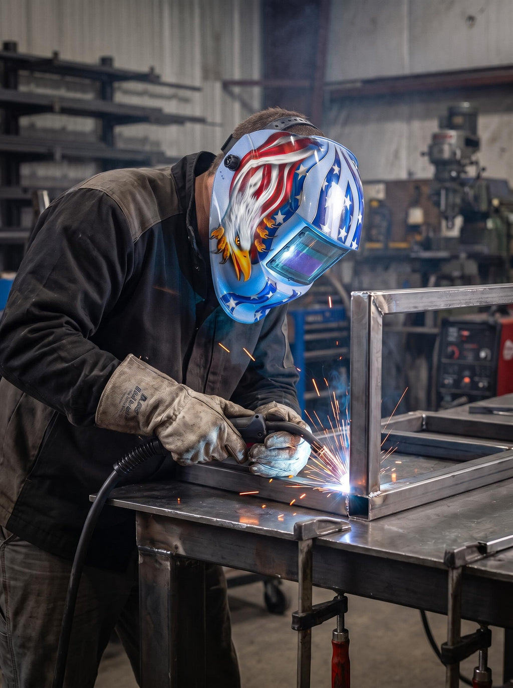 Auto-Darkening Welding Helmet with Eagle Graphic