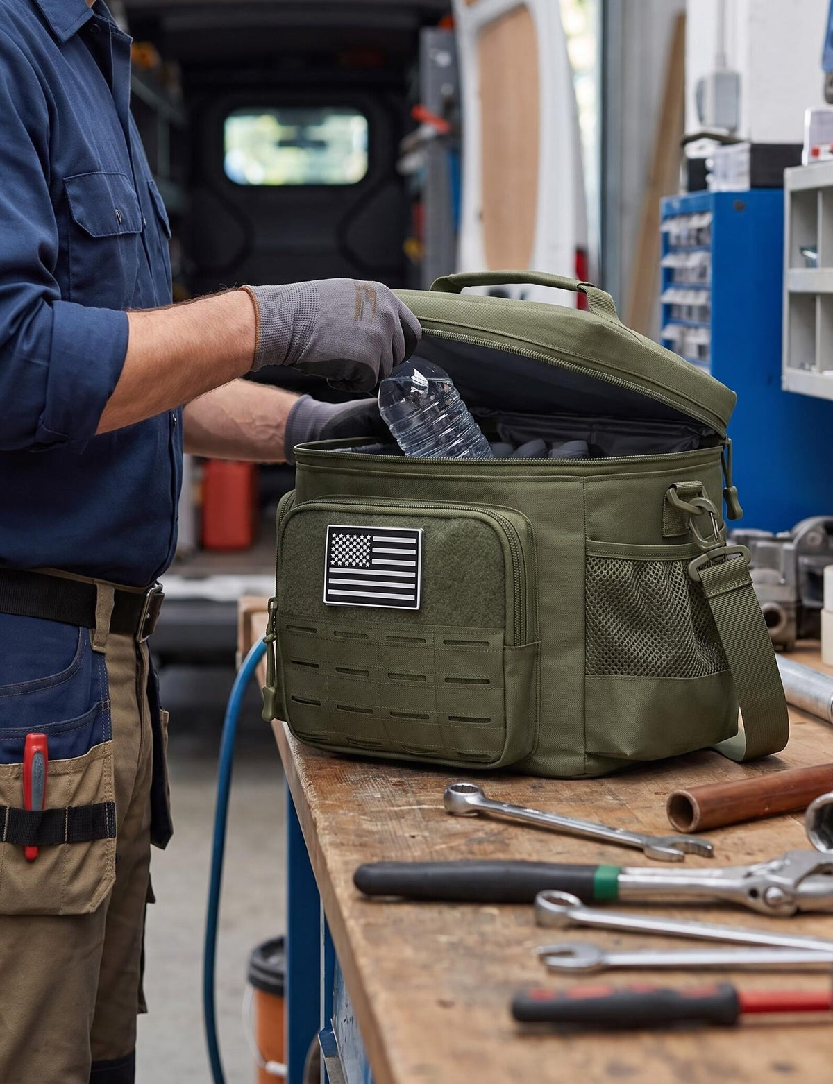 13L Insulated Work Lunch Cooler with Multi-Pocket Storage