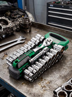Compact Multi-Drive Ratchet Socket Set for Mechanics