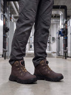 Rotating-Button Steel-Toe Anti-Puncture Work Shoes