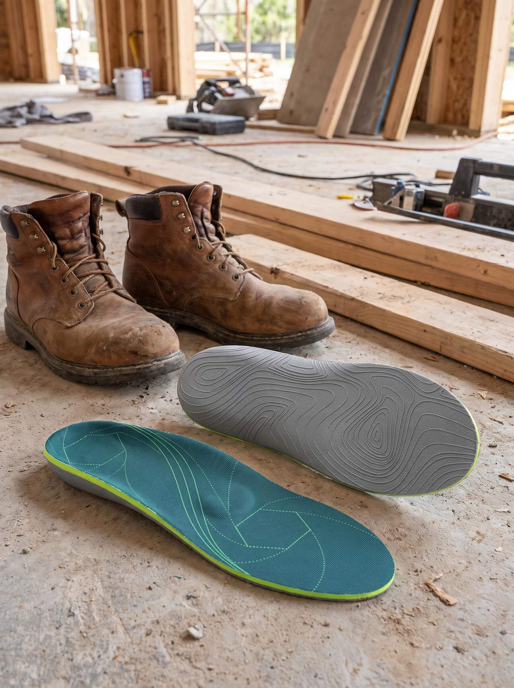 Full-Length EVA Work Insoles with TPU Support