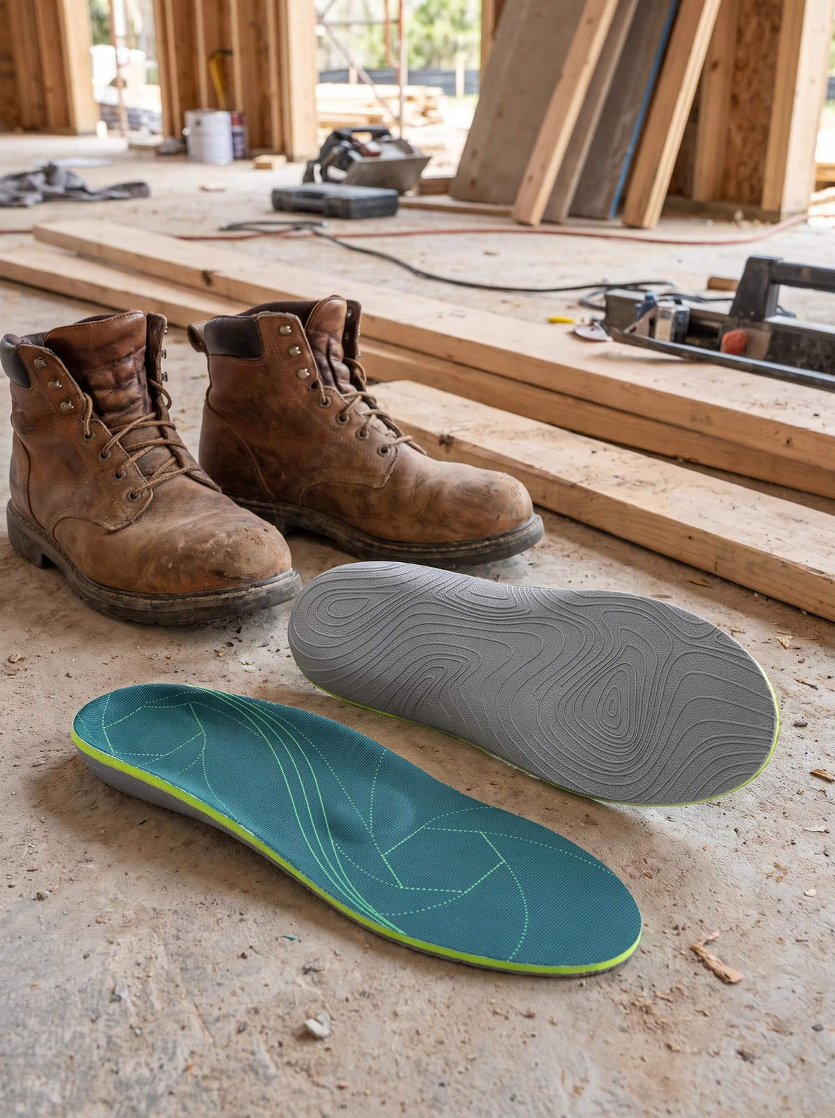 Full-Length EVA Work Insoles with TPU Support