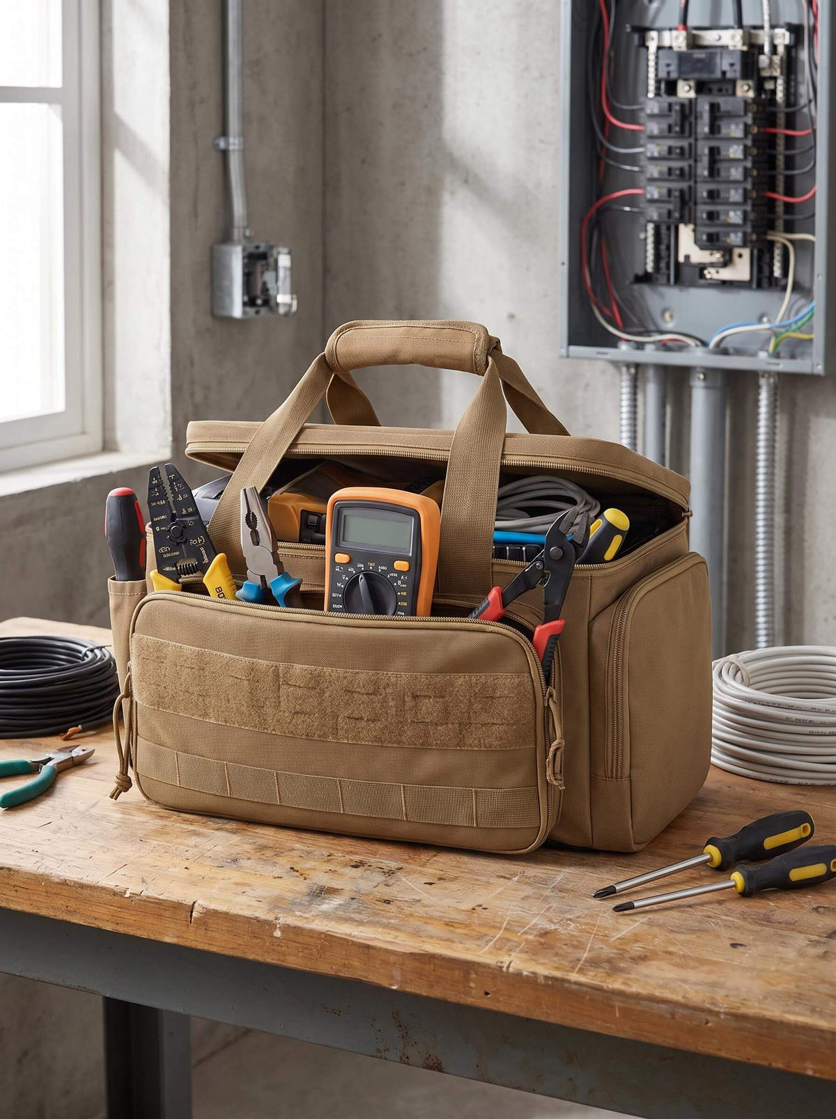 14-Inch Multi-Pocket Electrician Tool Bag