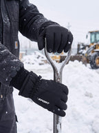 Plush-Lined Windproof Touchscreen Winter Work Gloves