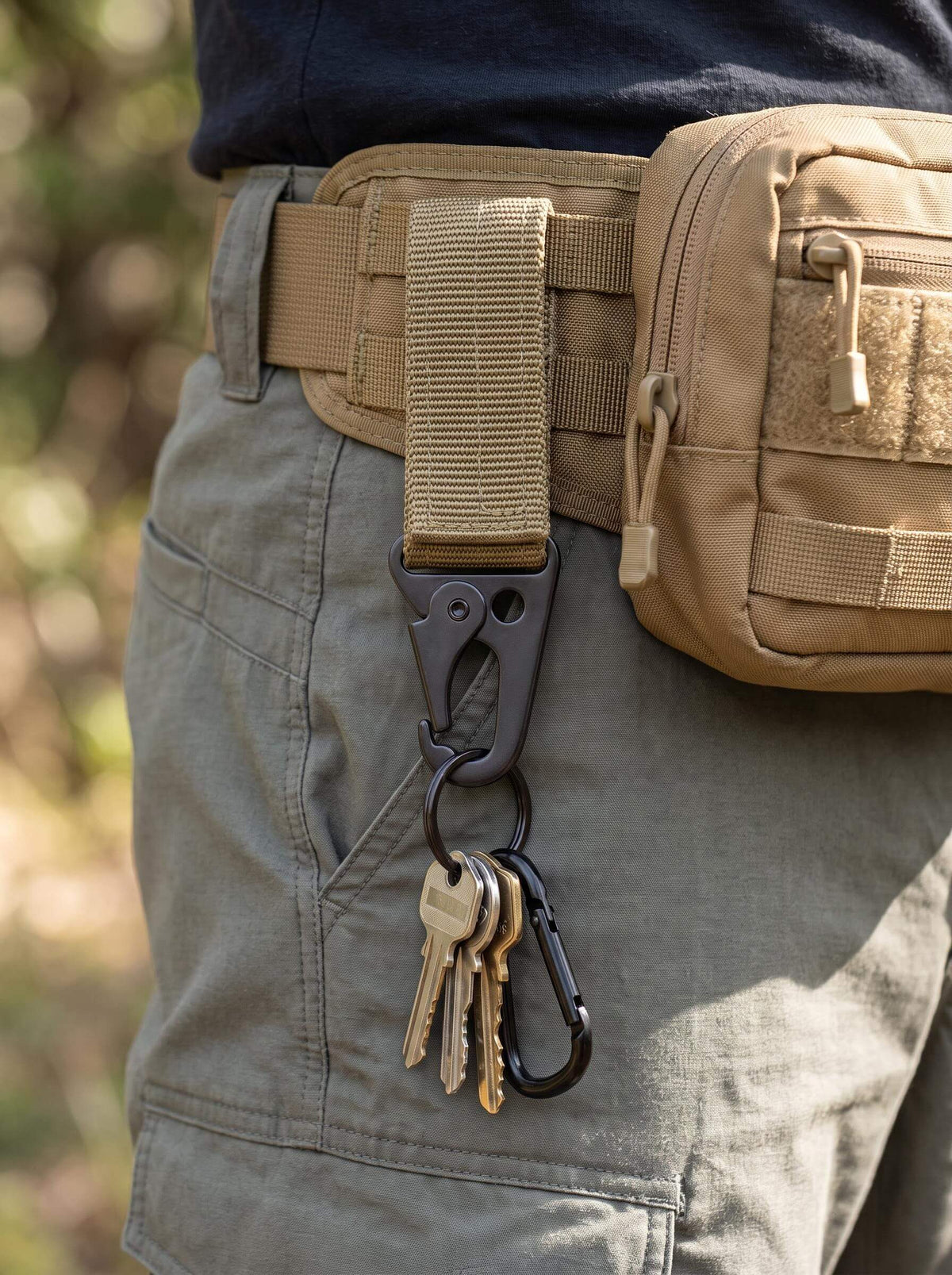 3-Piece Webbing Work Key Holders with Utility Clips