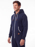 Men's Hooded Fleece One-Piece Work Jumpsuit