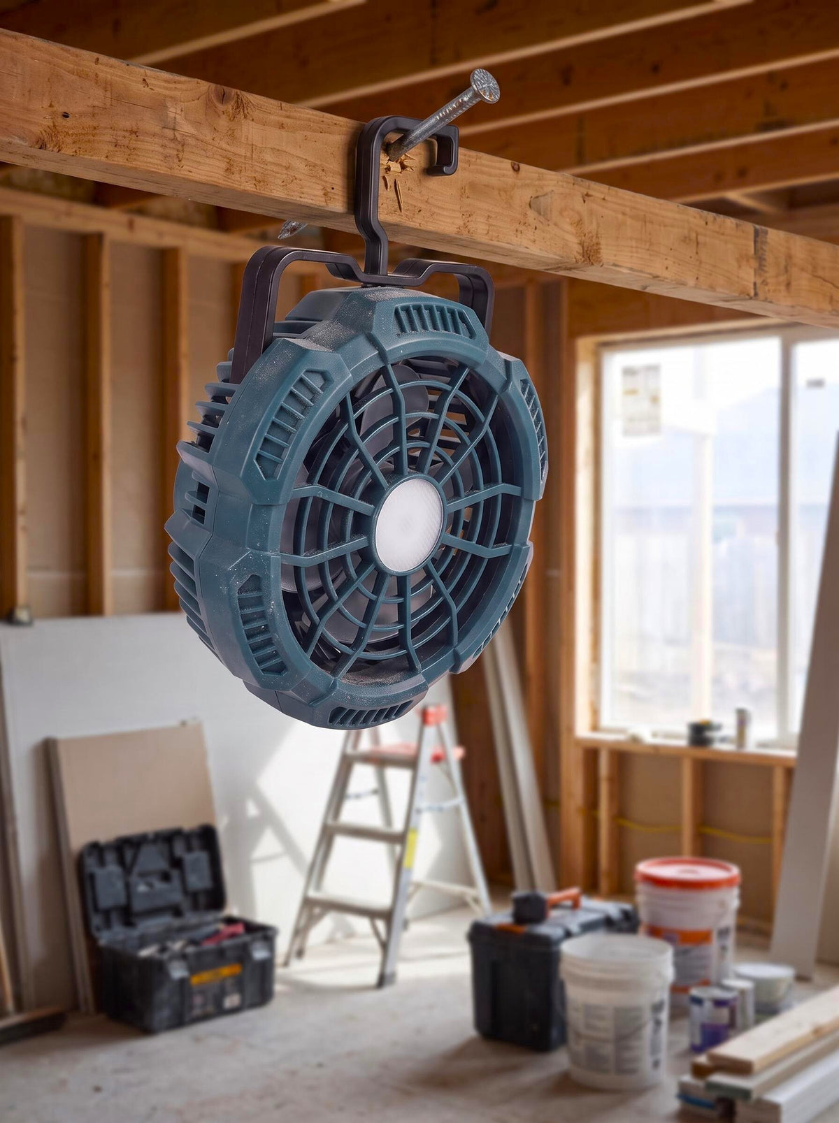 Makita-Compatible Cordless Jobsite Fan with 9W LED Light