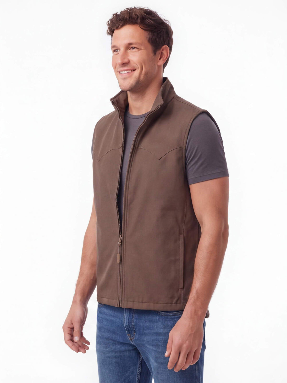 Sleeveless Zip Work Vest with Pockets