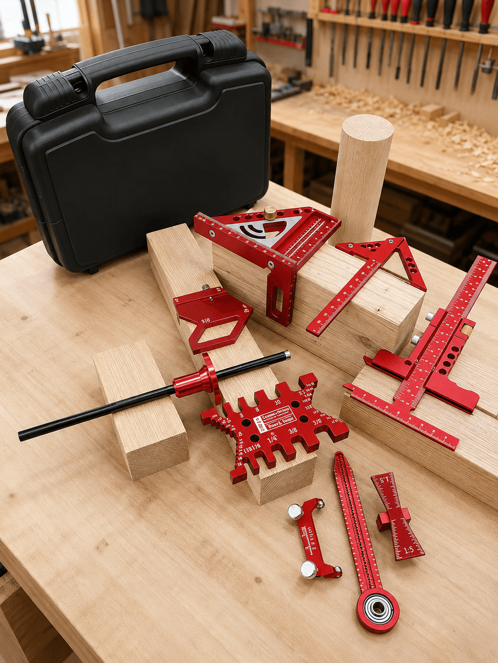 Aluminum Woodworking Square & Layout Tool Kit