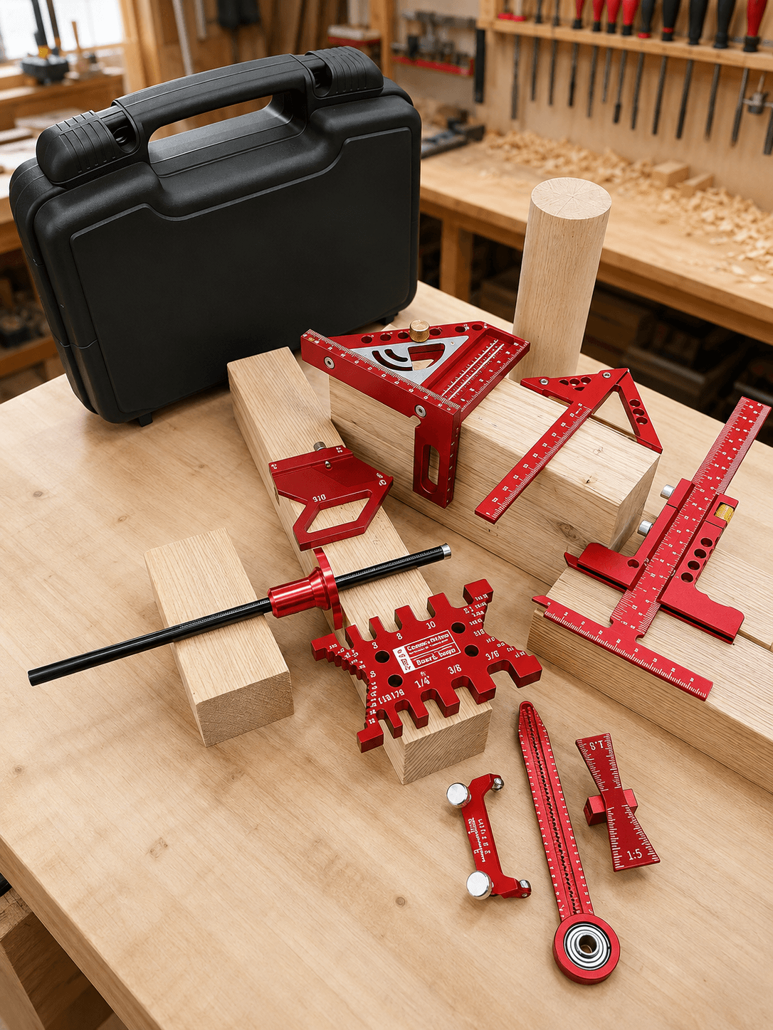 Aluminum Woodworking Square & Layout Tool Kit