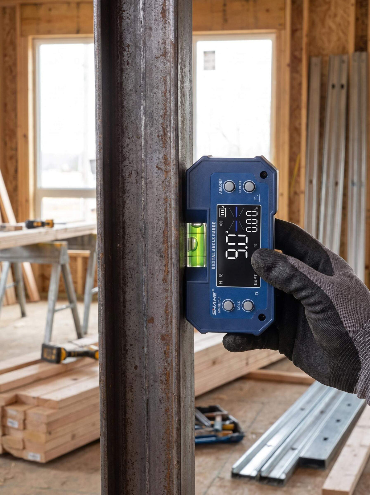 Rechargeable Magnetic Digital Angle Gauge with Bubble Level