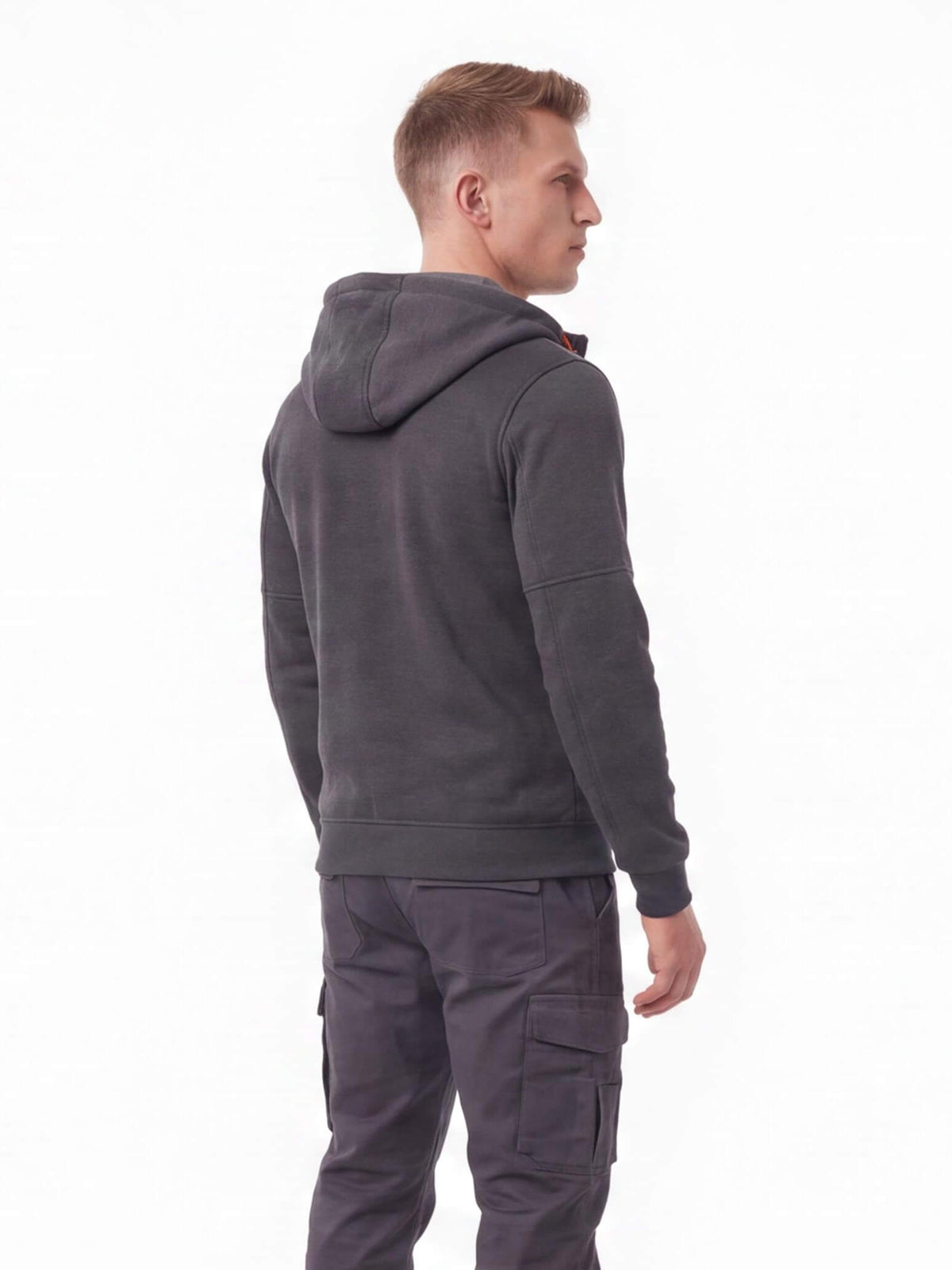 Slim-Fit Full-Zip Work Hoodie with Zip Pockets