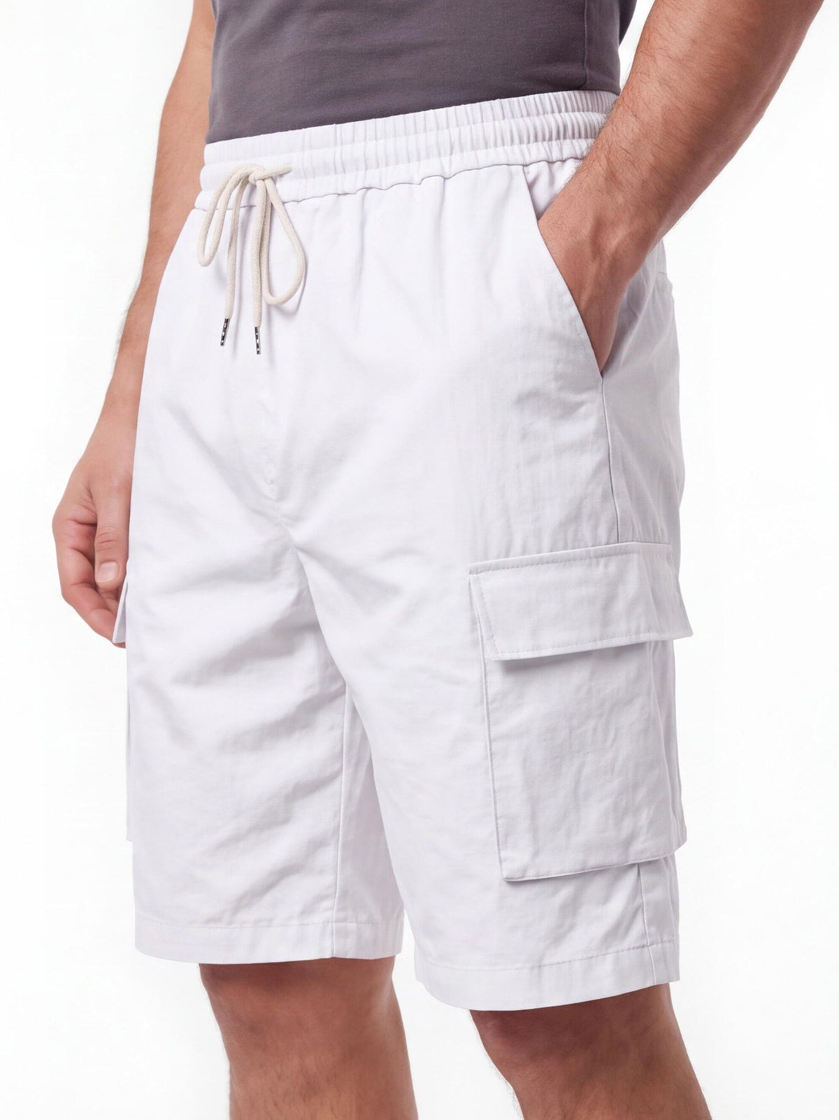 Breathable Summer Cargo Work Shorts with Drawstring Waist