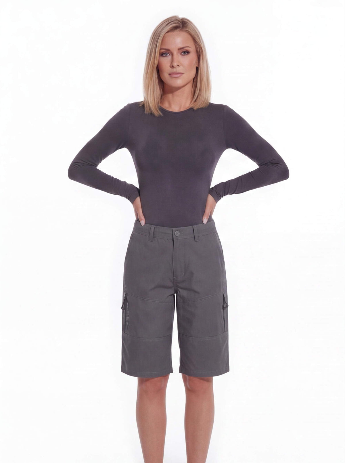Cargo Work Shorts with Zipper Pocket