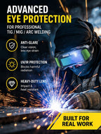Compact Auto-Darkening Welding Goggles with Wide-View Lens