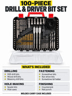 100-Piece Multi-Material Drill and Driver Bit Set