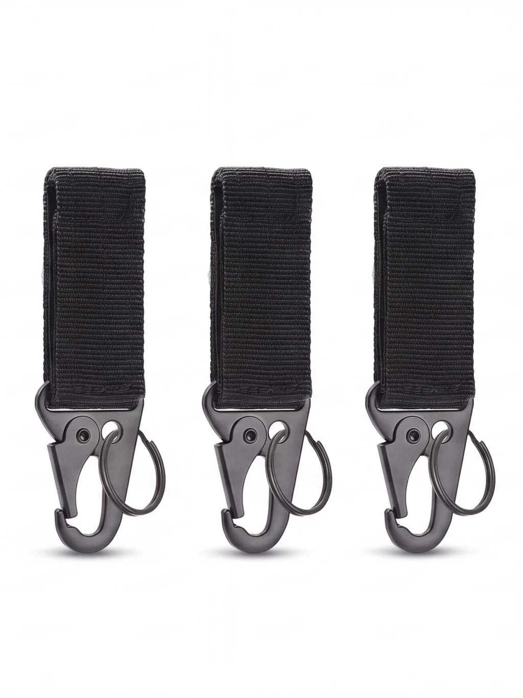3-Piece Webbing Work Key Holders with Utility Clips