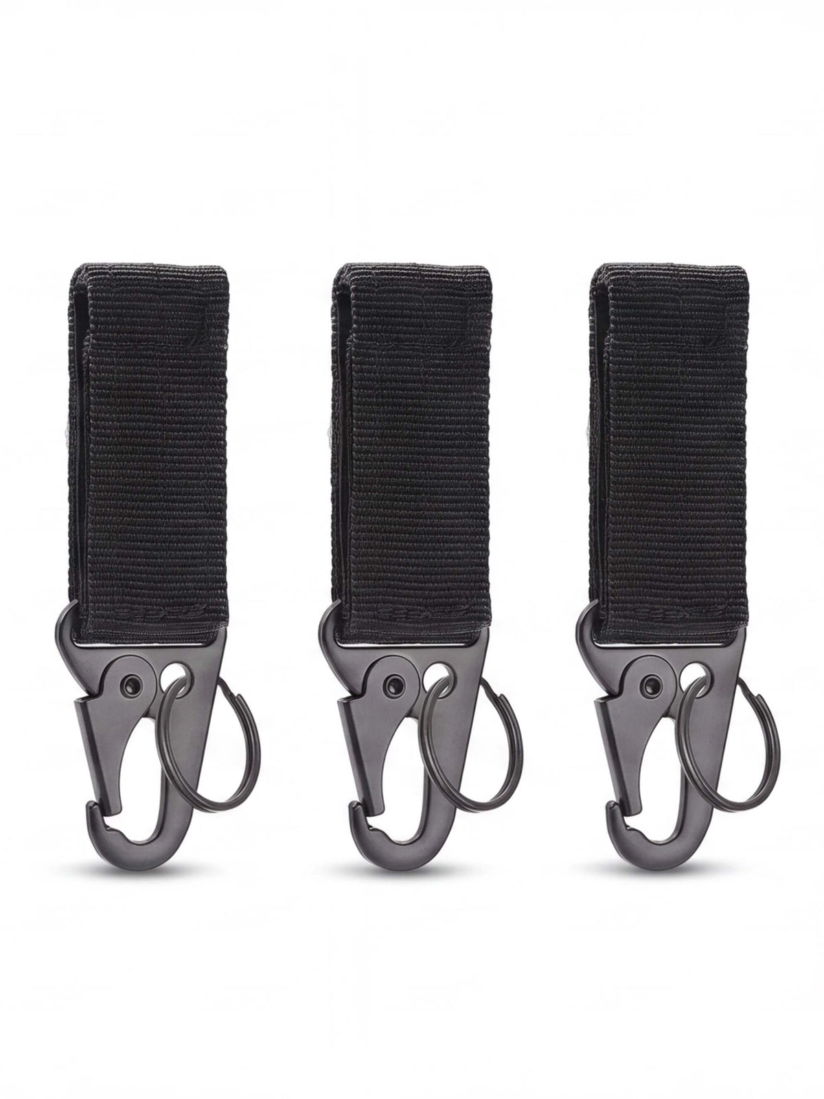3-Piece Webbing Work Key Holders with Utility Clips