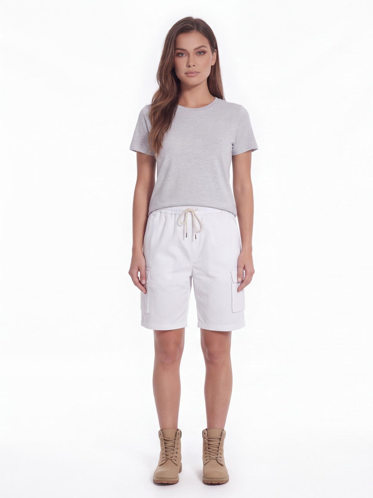 Breathable Summer Cargo Work Shorts with Drawstring Waist