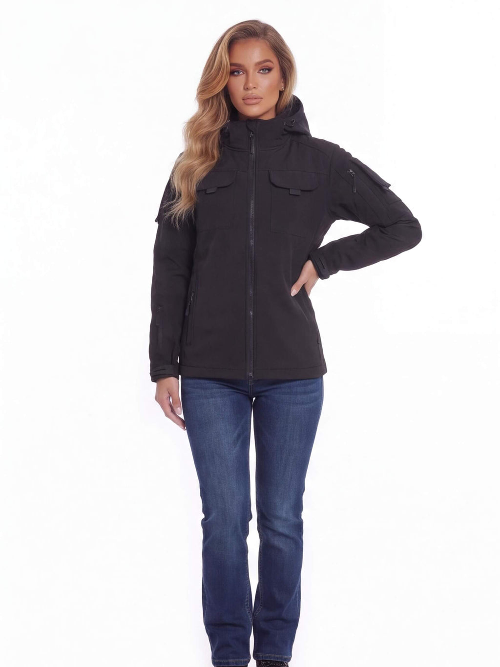 Fleece-Lined Windproof Multi-Pocket Work Jacket