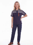 Short-Sleeve Multi-Pocket Mechanic Work Shirt