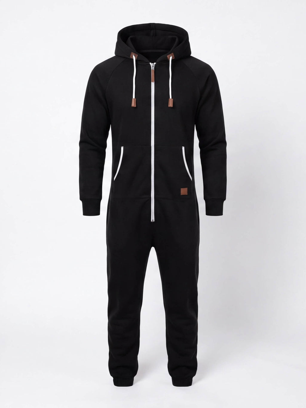 Men's Hooded Fleece One-Piece Work Jumpsuit