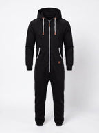 Men's Hooded Fleece One-Piece Work Jumpsuit