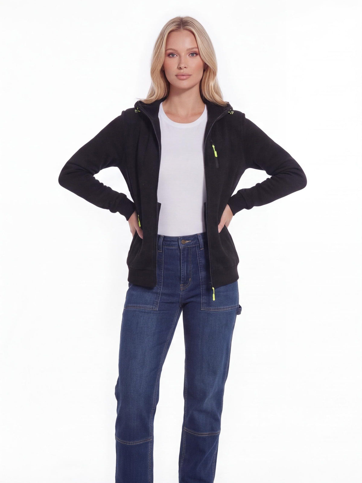Full-Zip Hooded Work Sweatshirt with Zippered Pockets