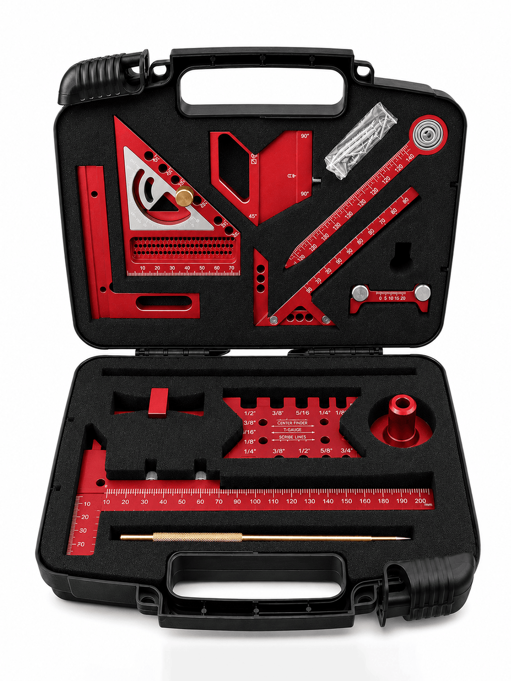 Aluminum Woodworking Square & Layout Tool Kit