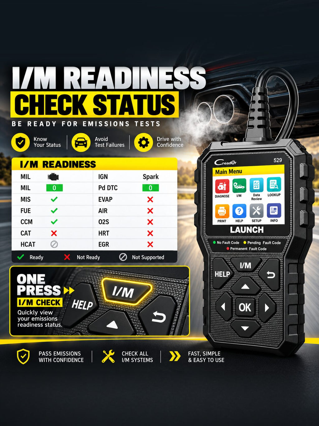 Handheld OBD2 Diagnostic Scanner with Live Data