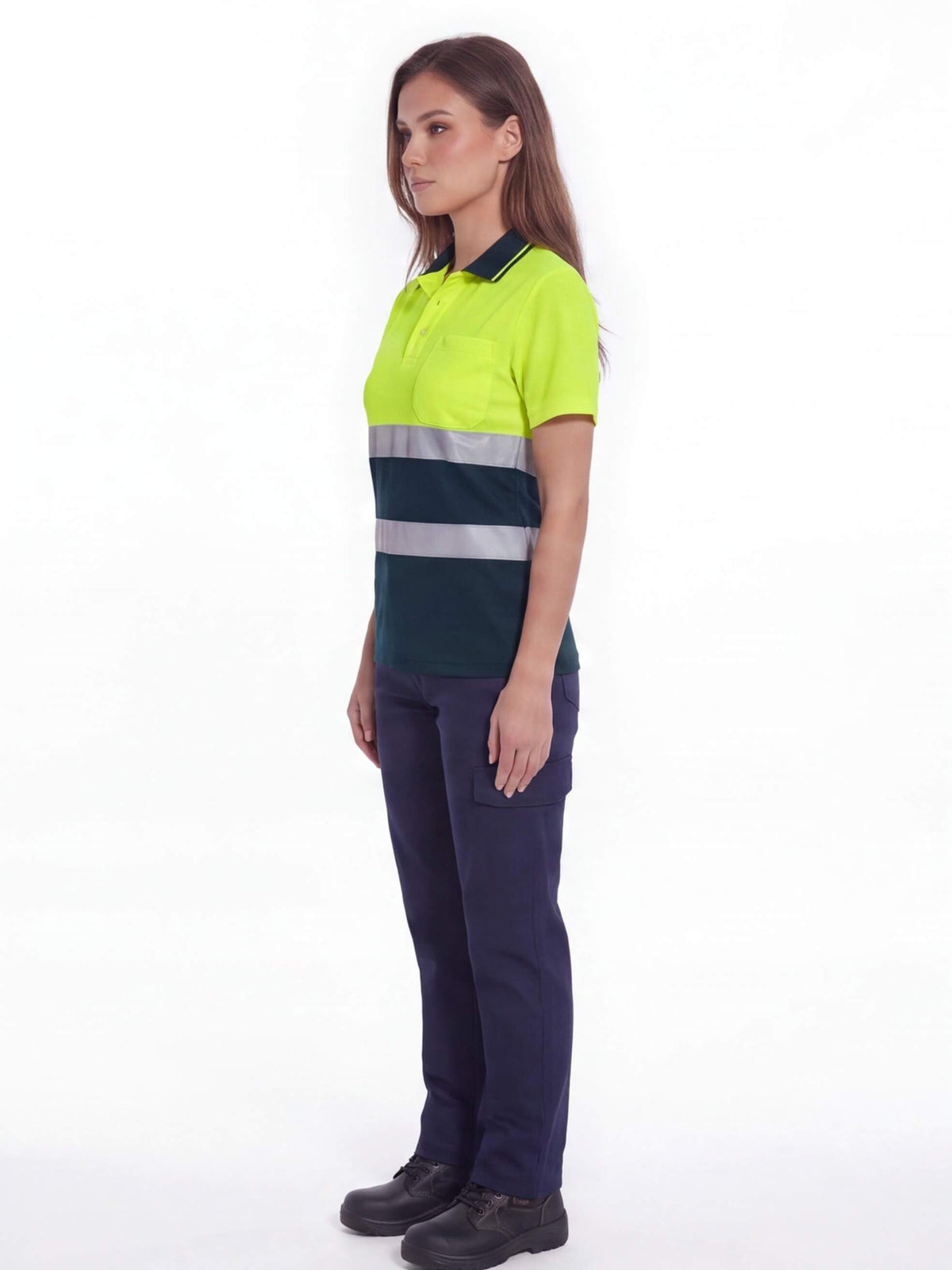 Hi-Vis Reflective Quick-Dry Short-Sleeve Work Polo