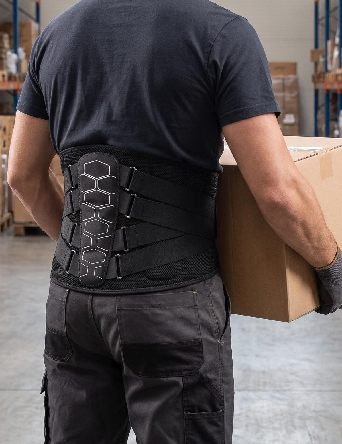 Six-Stay Adjustable Lumbar Support Belt