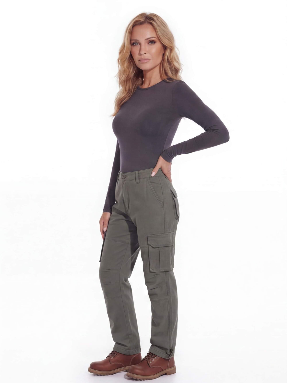 Unisex Large-Pocket Loose-Fit Cargo Work Pants