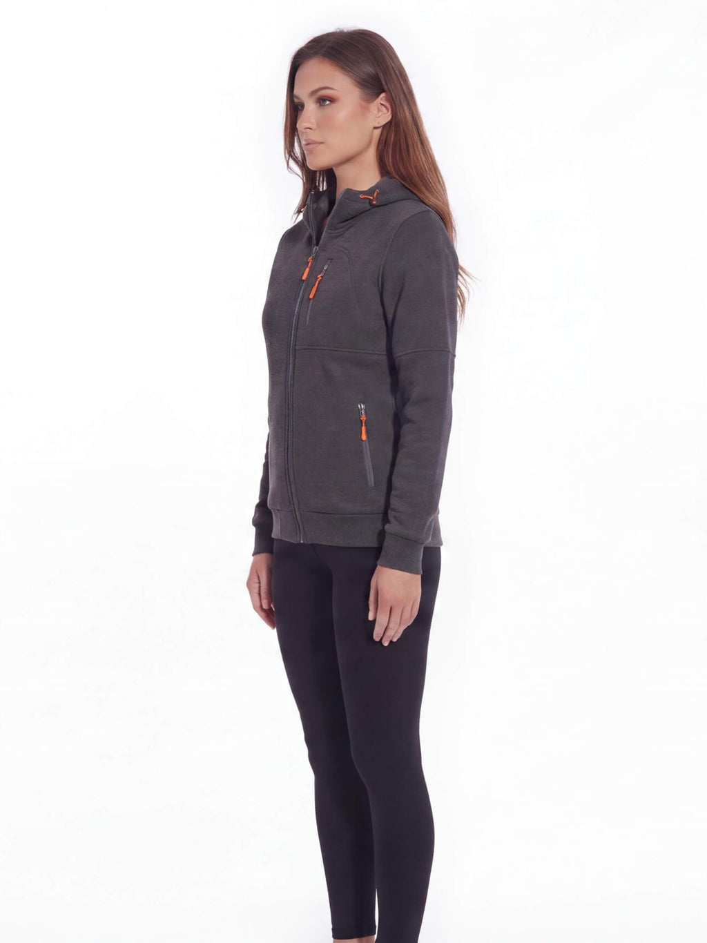 Slim-Fit Full-Zip Work Hoodie with Zip Pockets