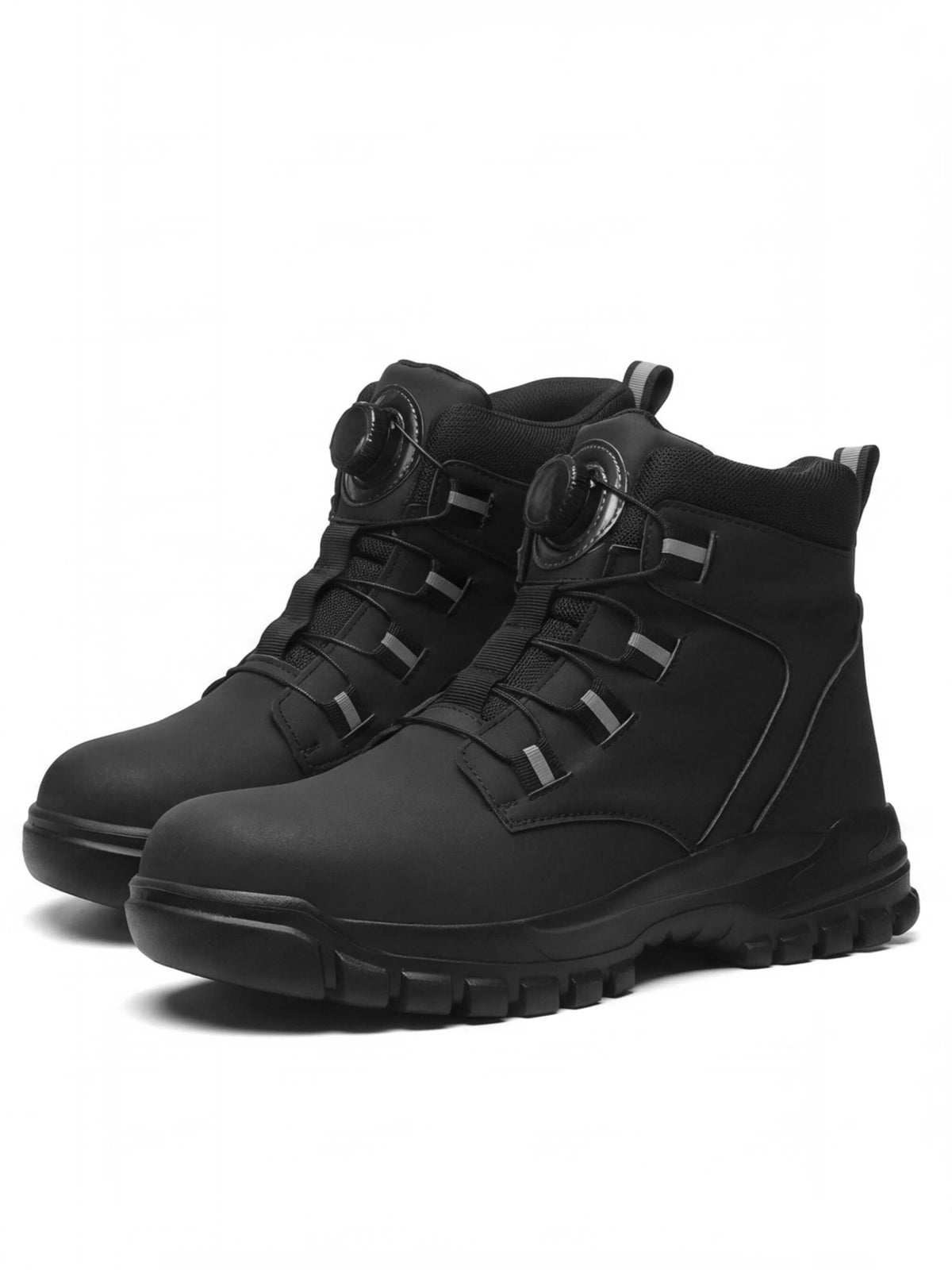 Rotating-Button Steel-Toe Anti-Puncture Work Shoes