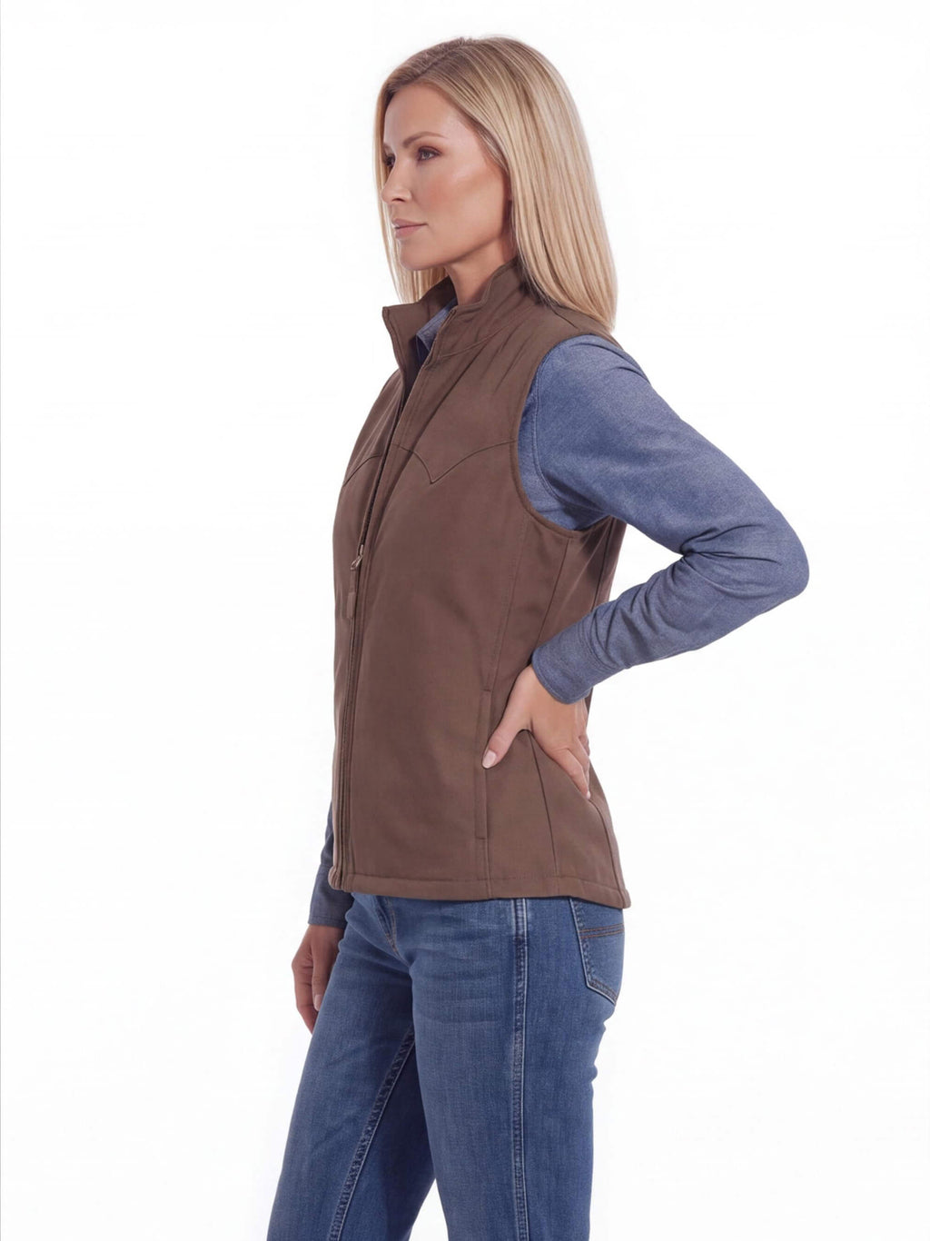 Sleeveless Zip Work Vest with Pockets