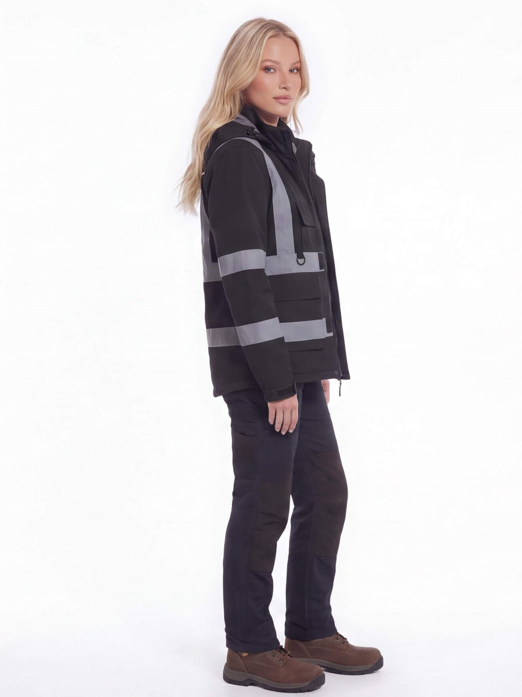 Waterproof Reflective Work Jacket with Detachable Hood