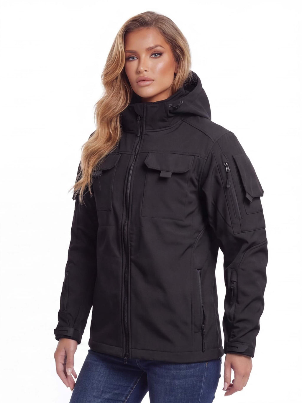 Fleece-Lined Windproof Multi-Pocket Work Jacket