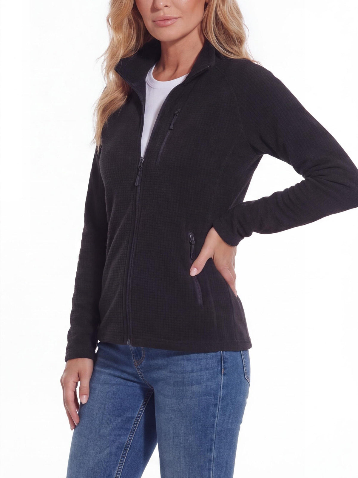 Lightweight Grid Fleece Work Jacket for Cold Weather