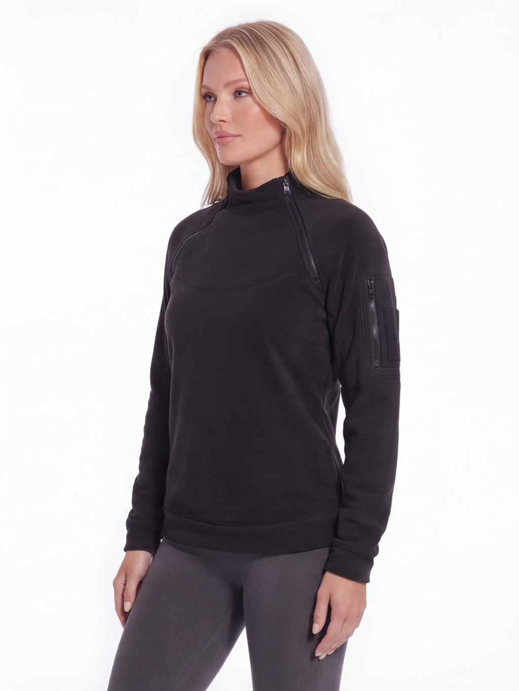 Warm Windproof Fleece Quarter-Zip Work Pullover
