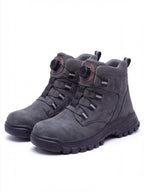Rotating-Button Steel-Toe Anti-Puncture Work Shoes