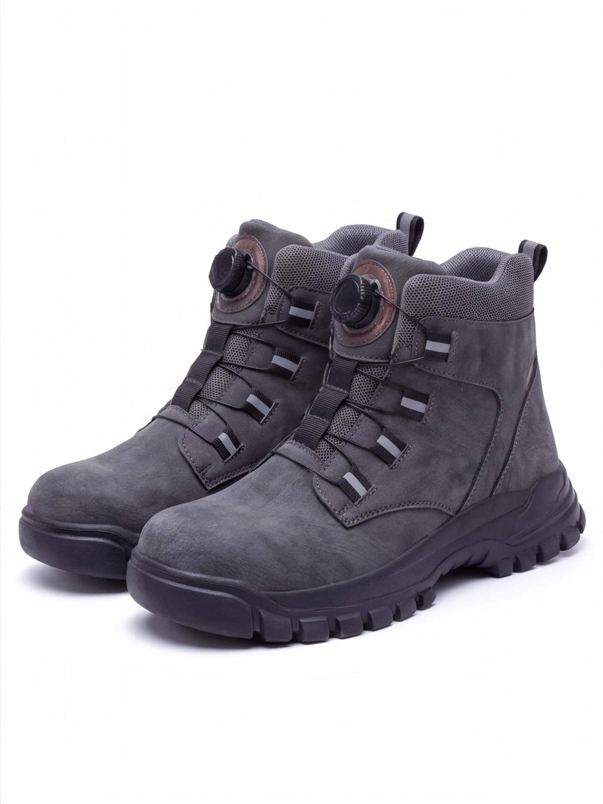 Rotating-Button Steel-Toe Anti-Puncture Work Shoes