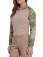 Quarter-Zip Ripstop Utility Work Shirt with Sleeve Pocket