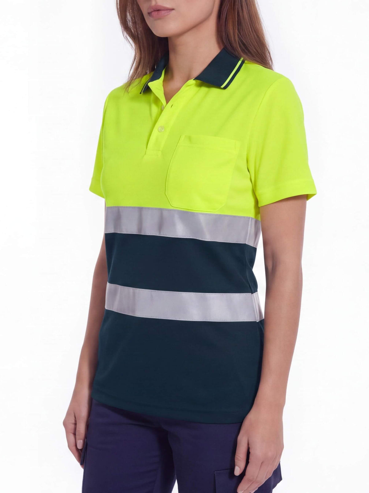 Hi-Vis Reflective Quick-Dry Short-Sleeve Work Polo