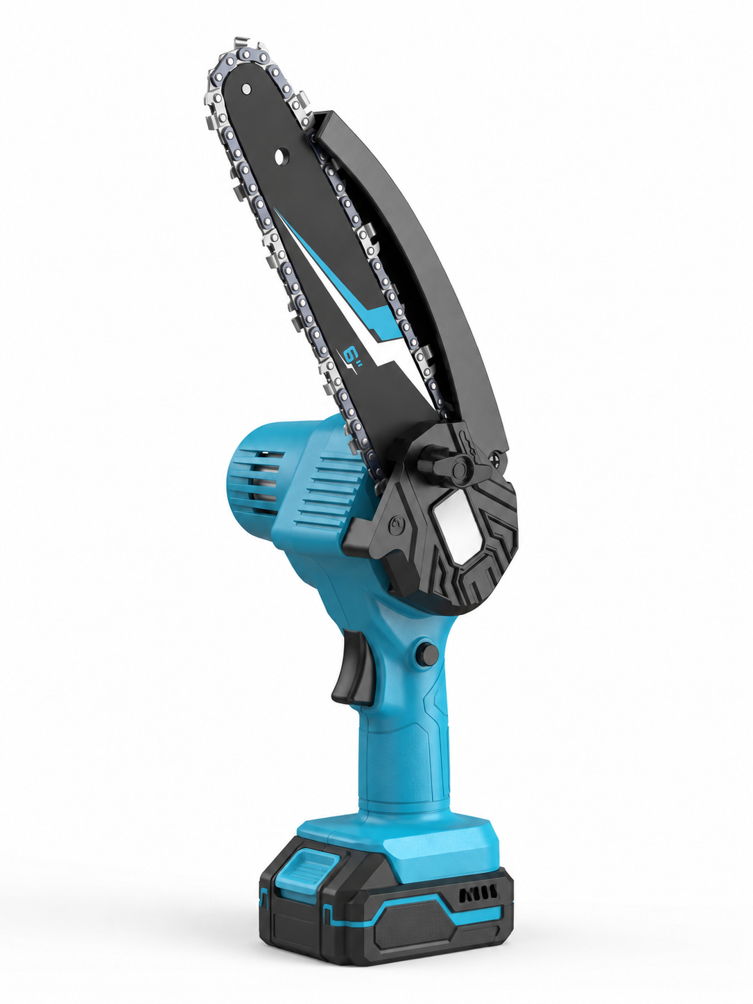 6-Inch Cordless Mini Chainsaw Pruning Kit with Two Batteries