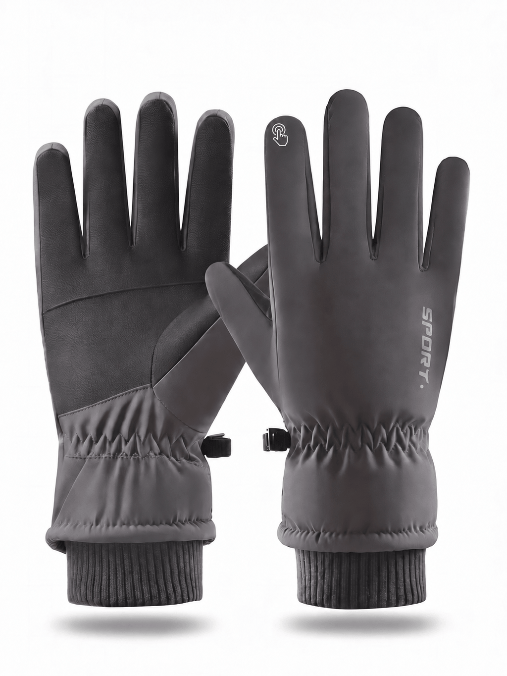 Plush-Lined Windproof Touchscreen Winter Work Gloves