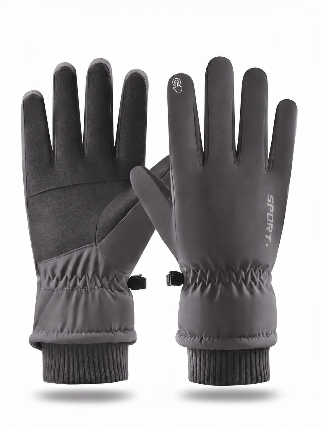 Plush-Lined Windproof Touchscreen Winter Work Gloves
