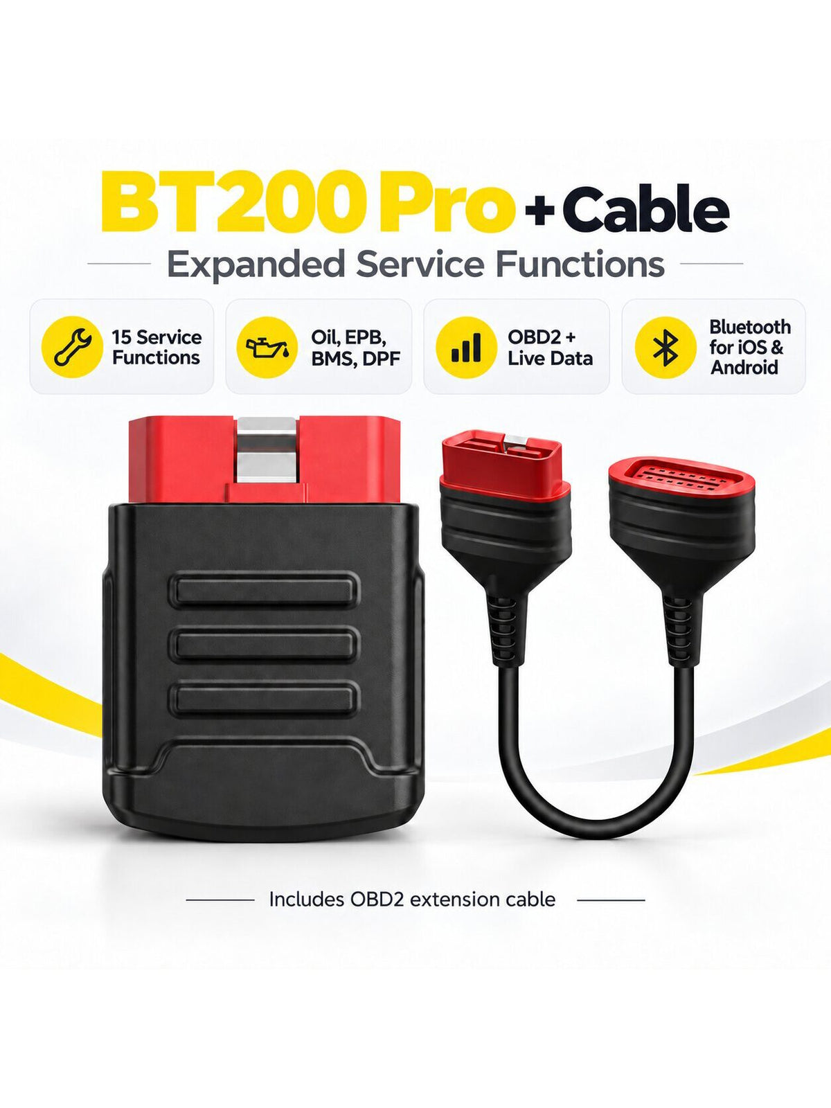 Bluetooth Full-System OBD2 Diagnostic Scanner with 15 Resets