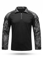 Quarter-Zip Ripstop Utility Work Shirt with Sleeve Pocket