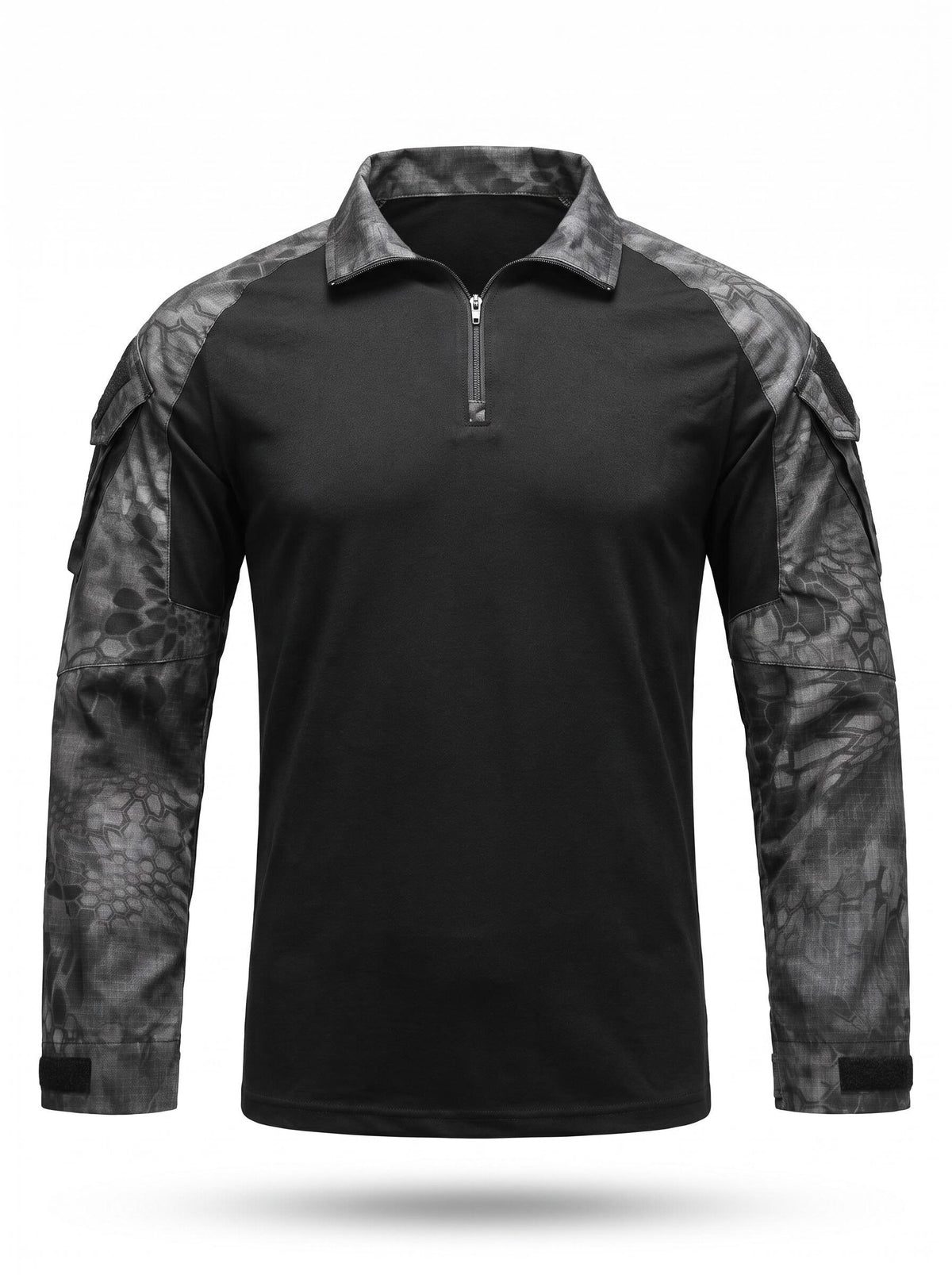 Quarter-Zip Ripstop Utility Work Shirt with Sleeve Pocket